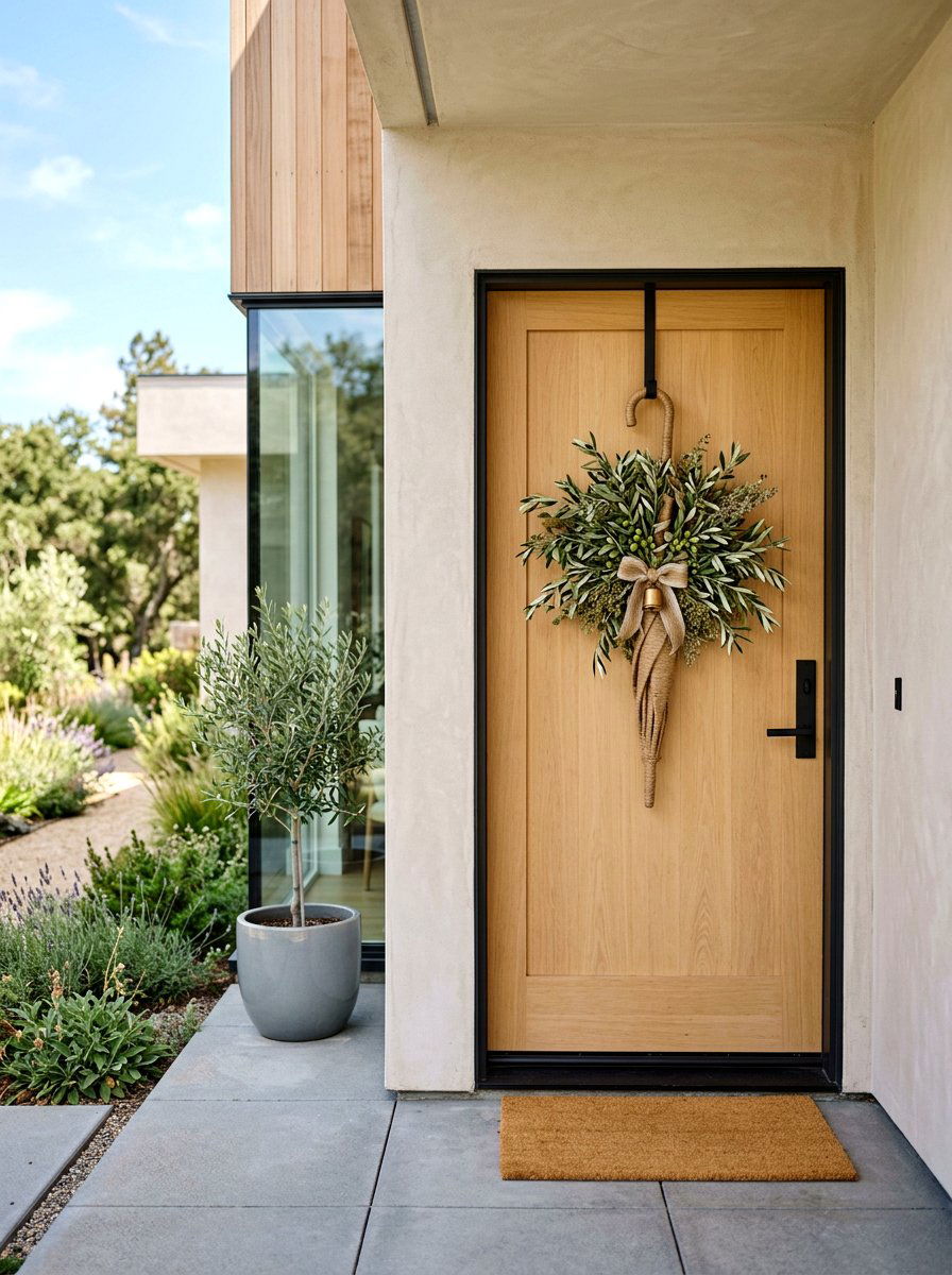 Rustic Twine Umbrella Wreath - 25 Spring Umbrella Wreath Ideas