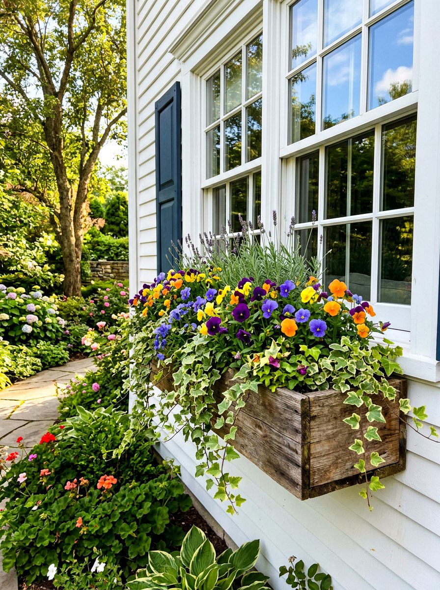 Rustic Window Box - 25 Spring Rustic Decor Ideas