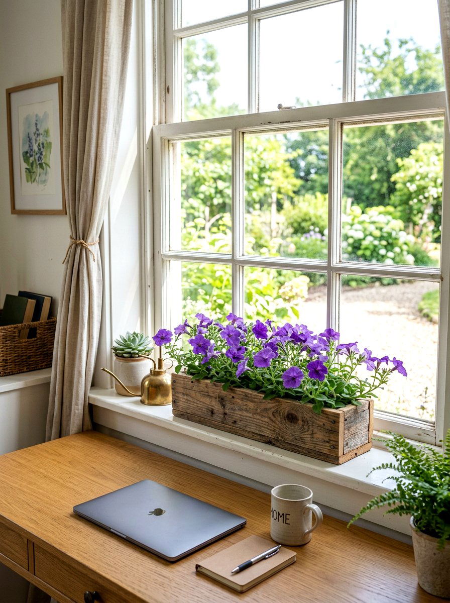 Rustic Window Sill Planter - 25 Spring Wooden Box Decor Ideas