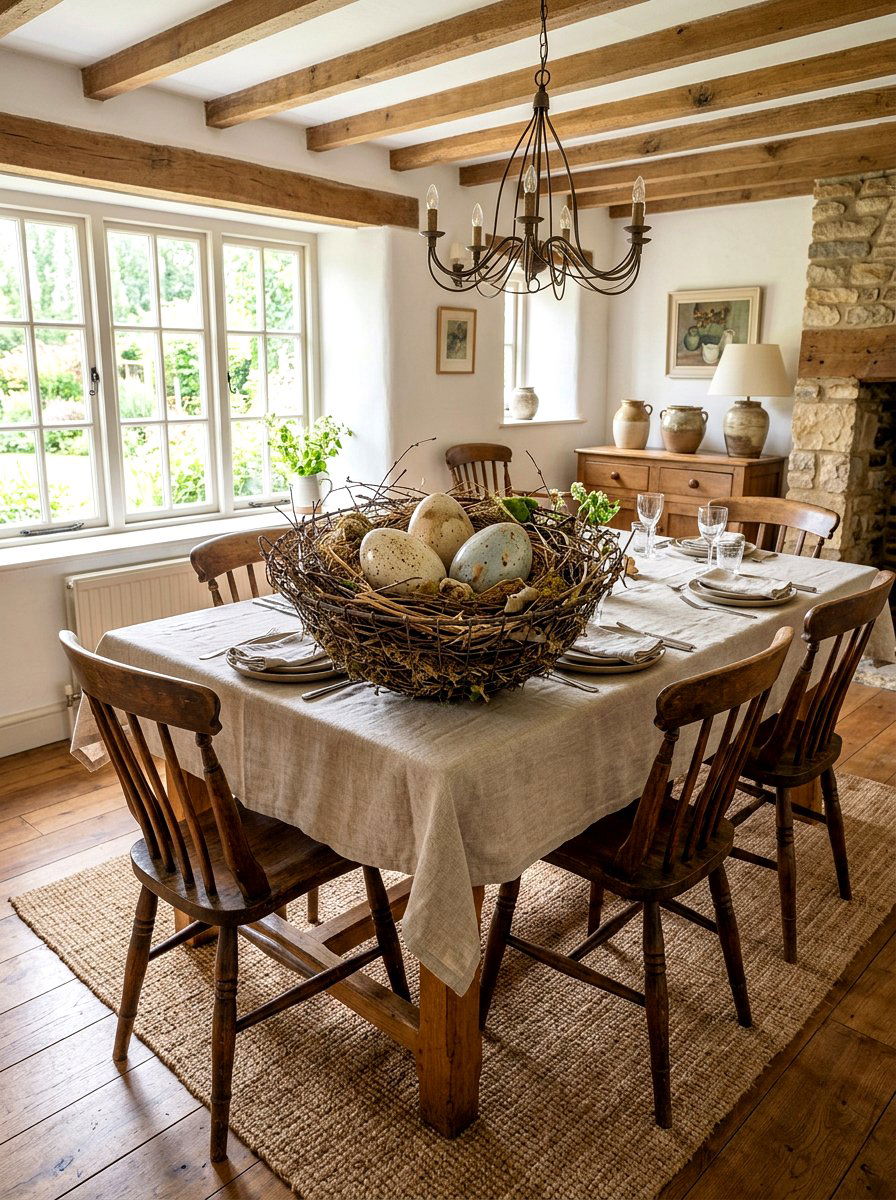 Rustic Wire Basket Bird Nest - 25 Spring Wire Basket Decor Ideas