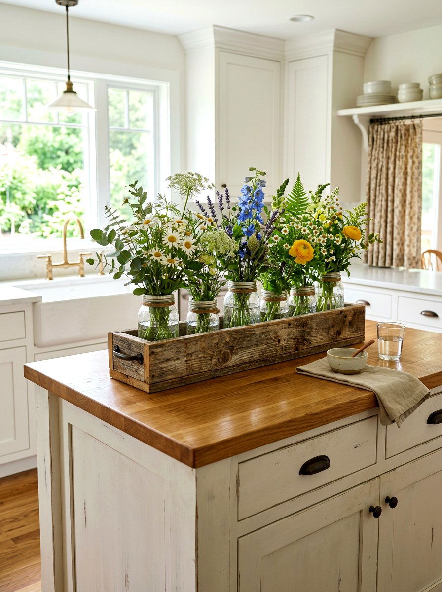 Rustic Wood Box Arrangement - 25 Spring Vignette Ideas