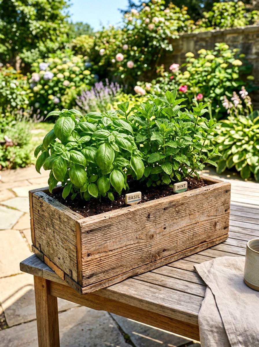Rustic Wood Box Planter - 25 Spring Wood Craft Ideas