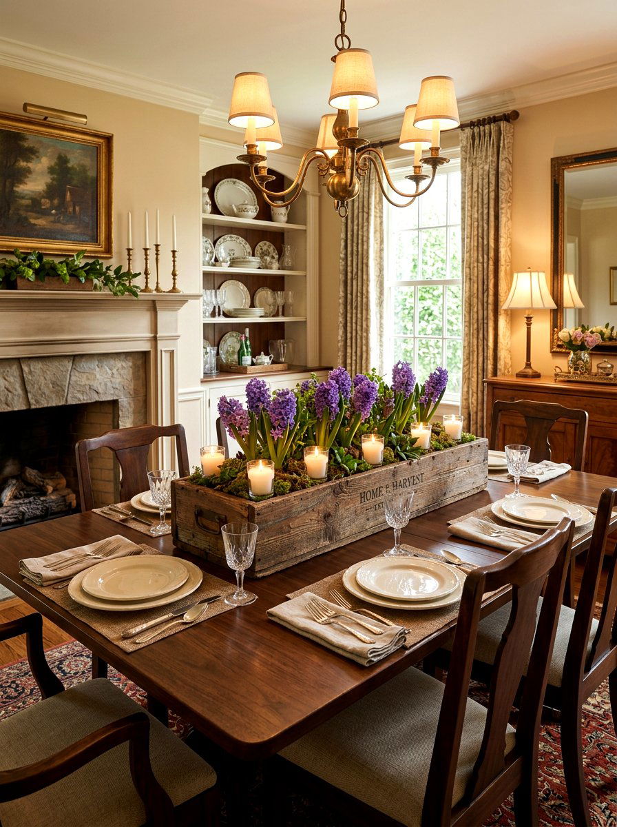 Rustic Wood Box - 25 Spring DIY Centerpiece Ideas