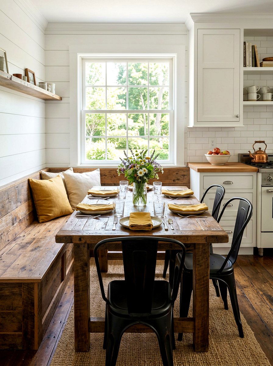 Rustic Wood Breakfast Nook - 25 Spring Breakfast Nook Decor Ideas