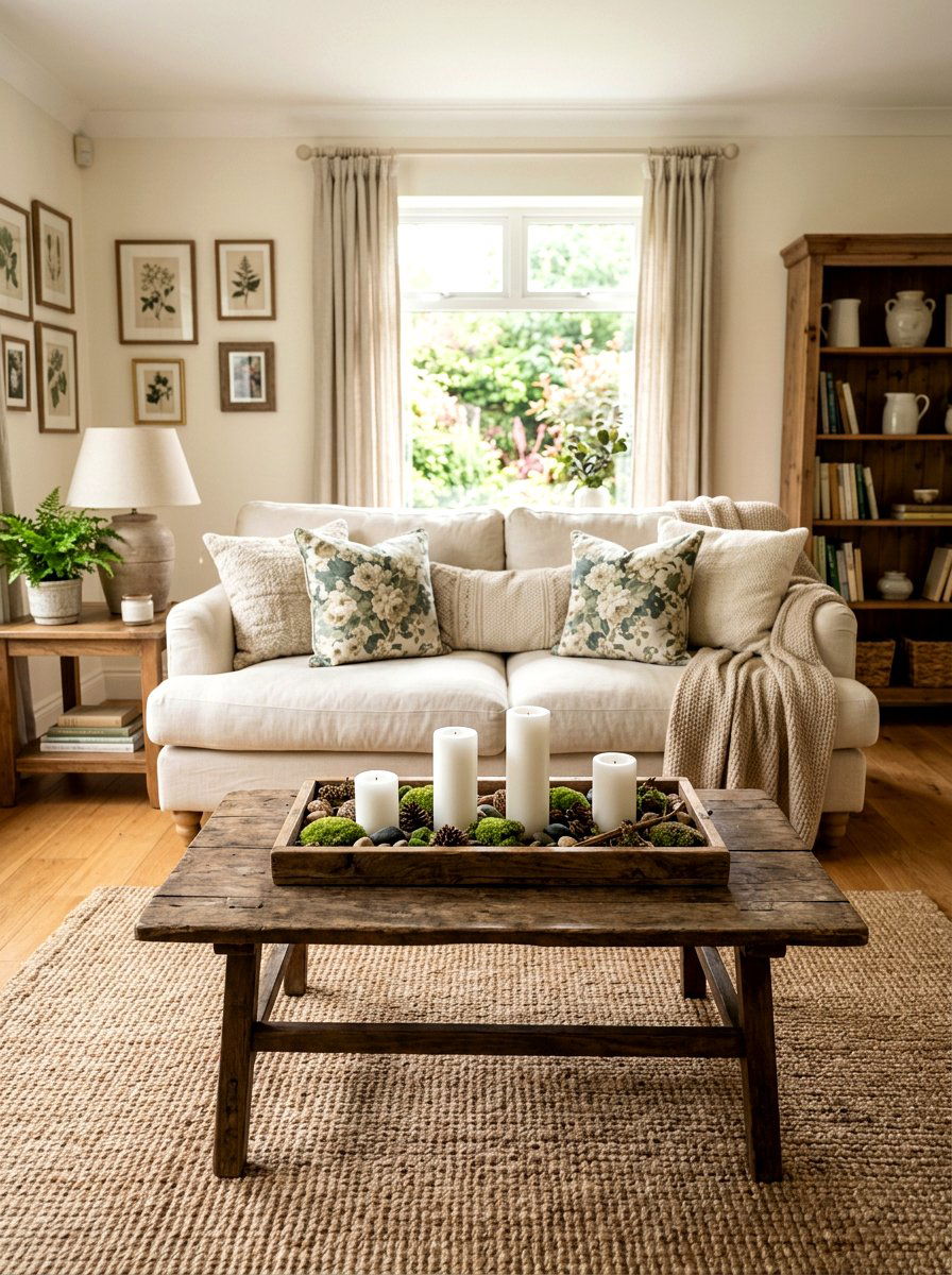 Rustic Wood Candle Tray - 25 Spring Candle Holder Ideas