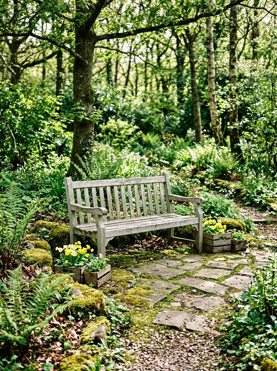 Rustic Wood Garden Bench - 25 Spring Garden Bench Decor Ideas