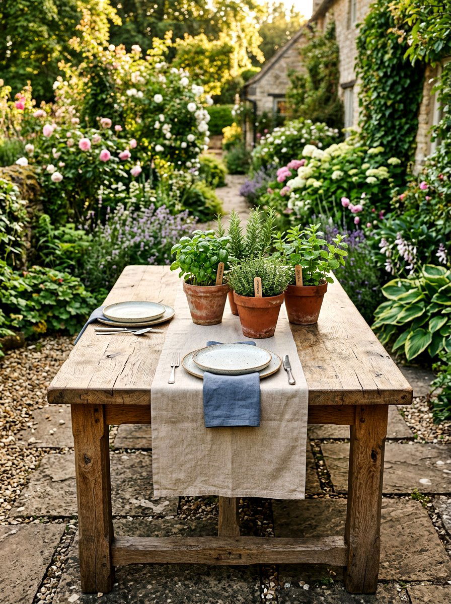 Rustic Wood Garden Table - 25 Spring Garden Table Decor Ideas