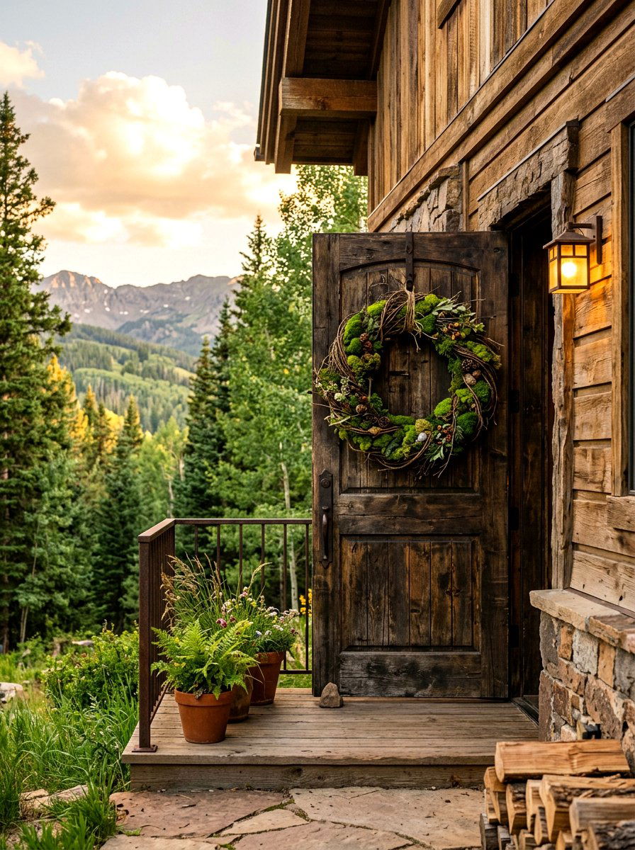 Rustic Wood Moss Wreath - 25 Spring Moss Wreath Ideas