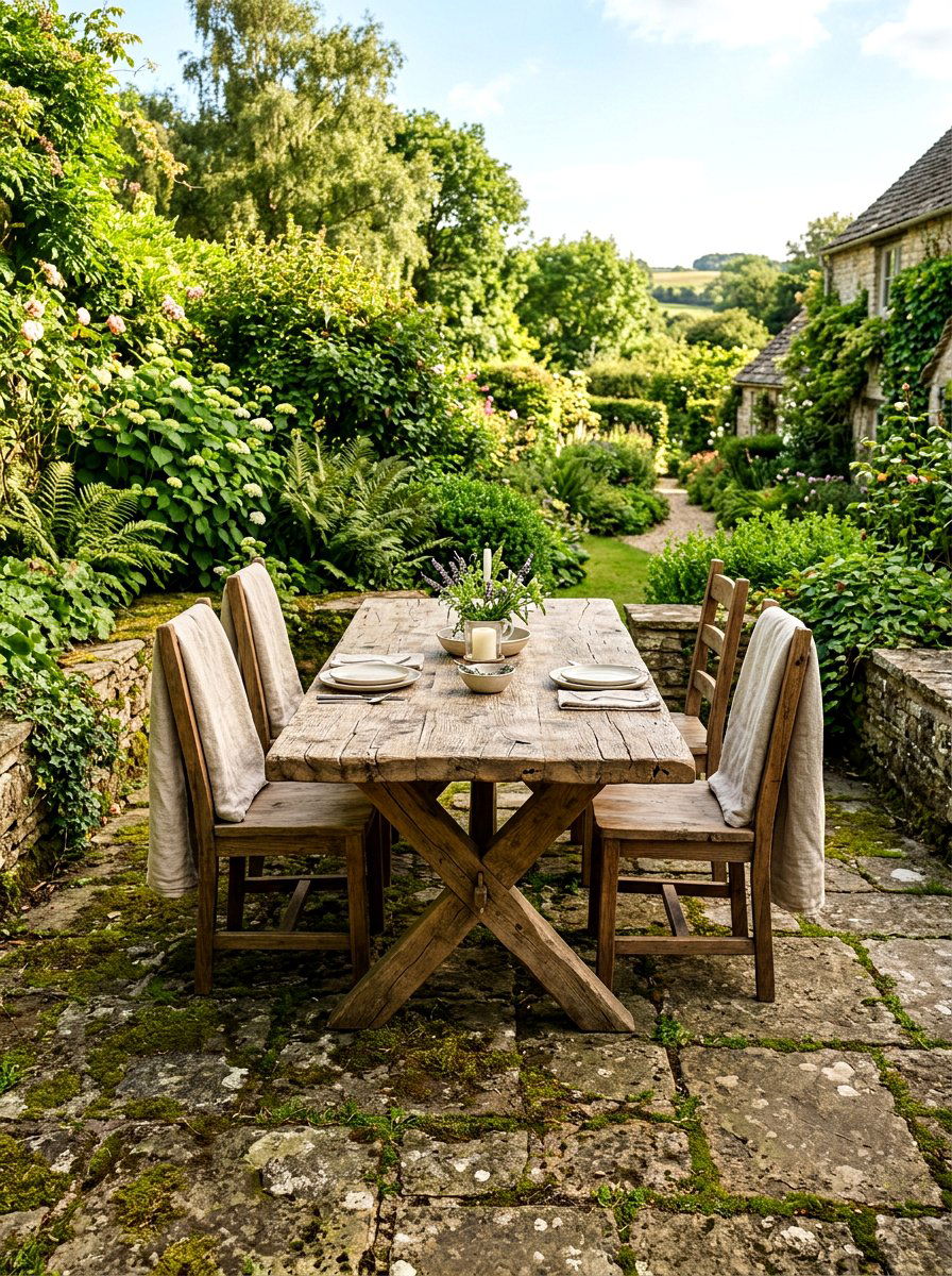 Rustic Wood Outdoor Table - 25 Spring Outdoor Dining Table Decor Ideas