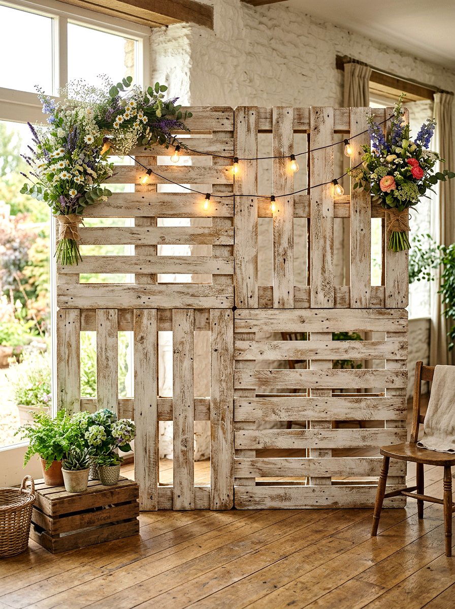 Rustic Wood Pallet - 25 Spring Photo Booth Ideas