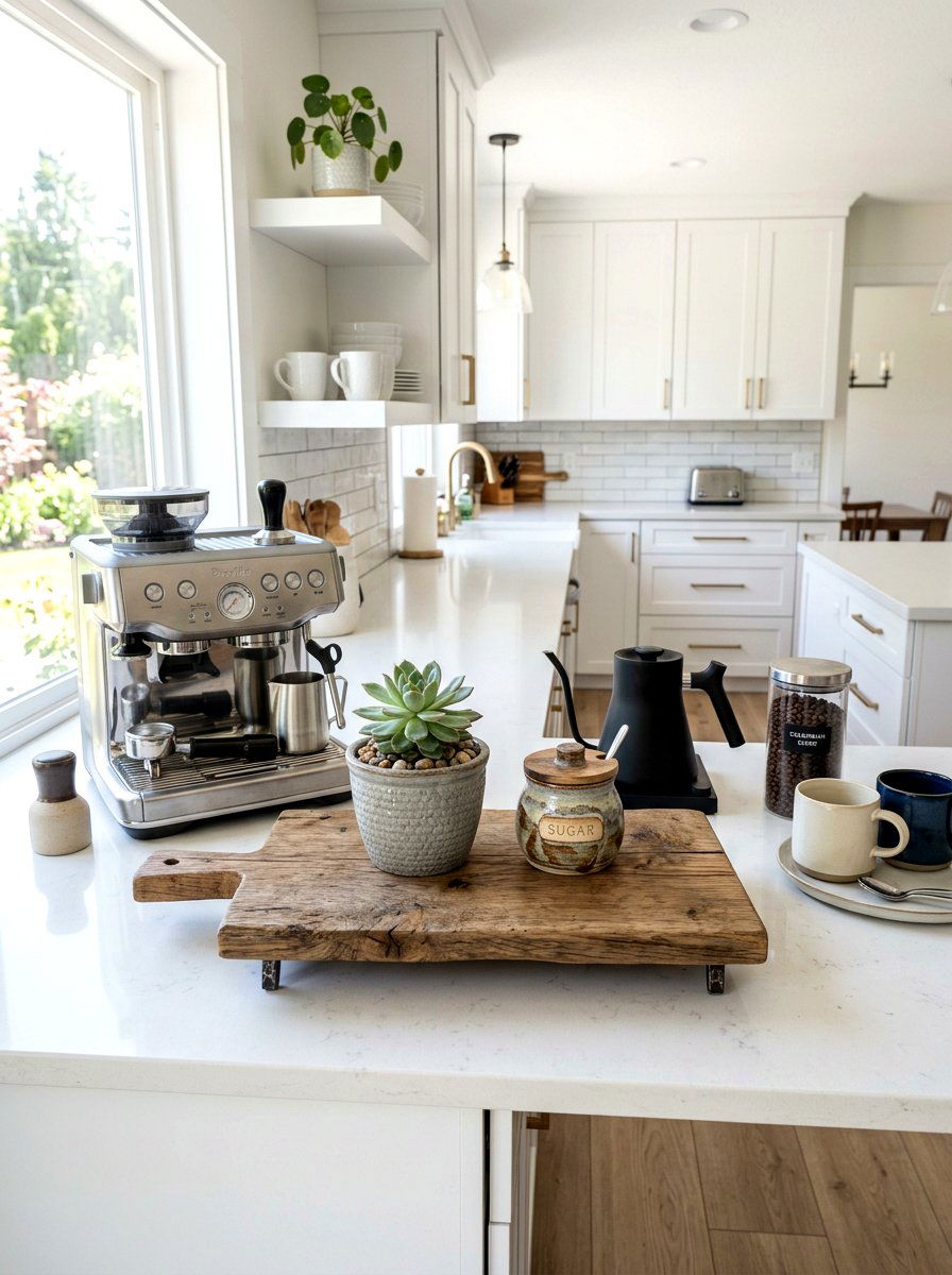 Rustic Wood Riser - 25 Spring Cutting Board Decor Ideas