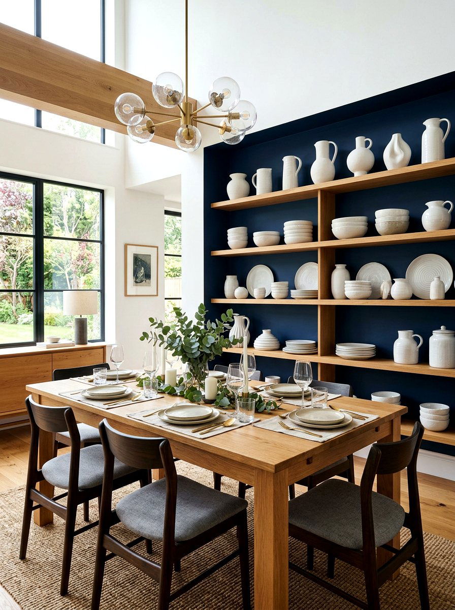 Rustic Wood Shelf With Fresh Herbs - 25 Spring Open Kitchen Shelf Ideas