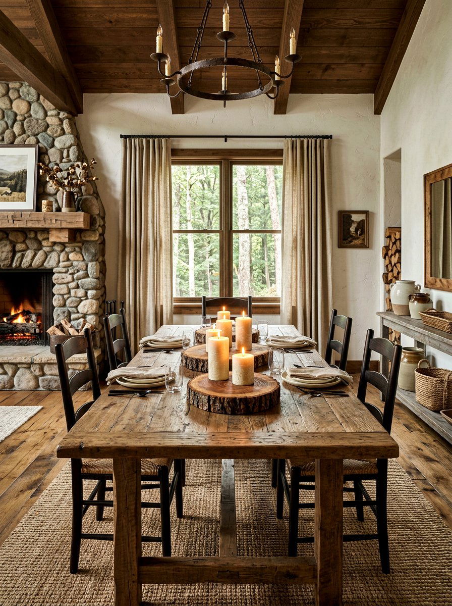 Rustic Wood Slice Bases - 25 Spring Candle Arrangement Ideas