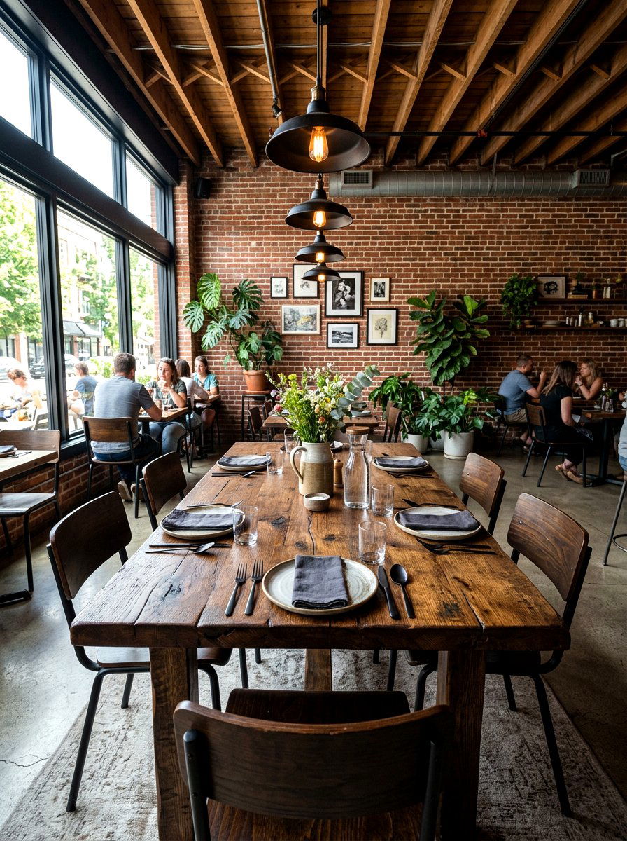 Rustic Wood Table - 25 Spring Luncheon Decor Ideas