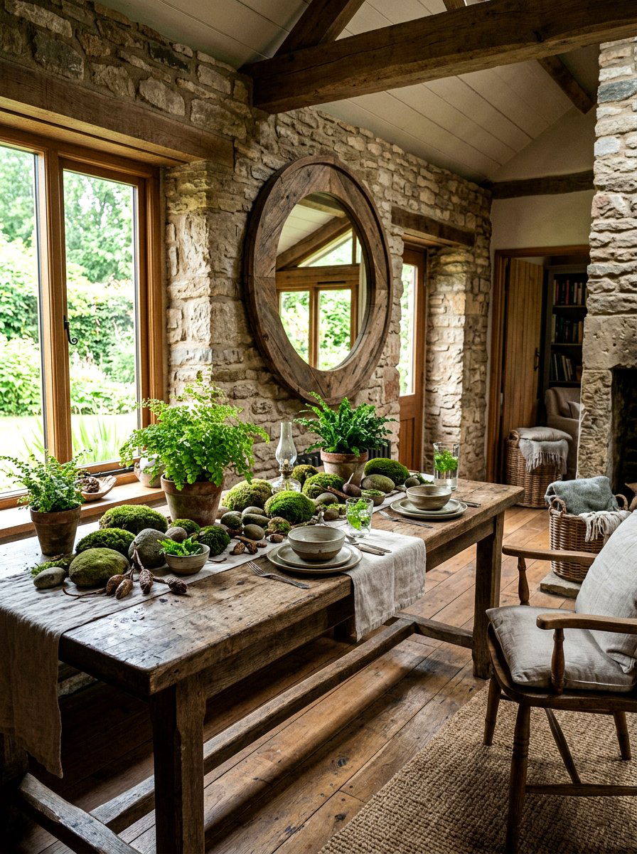 Rustic Wood Table - 25 Spring Foyer Table Decor Ideas