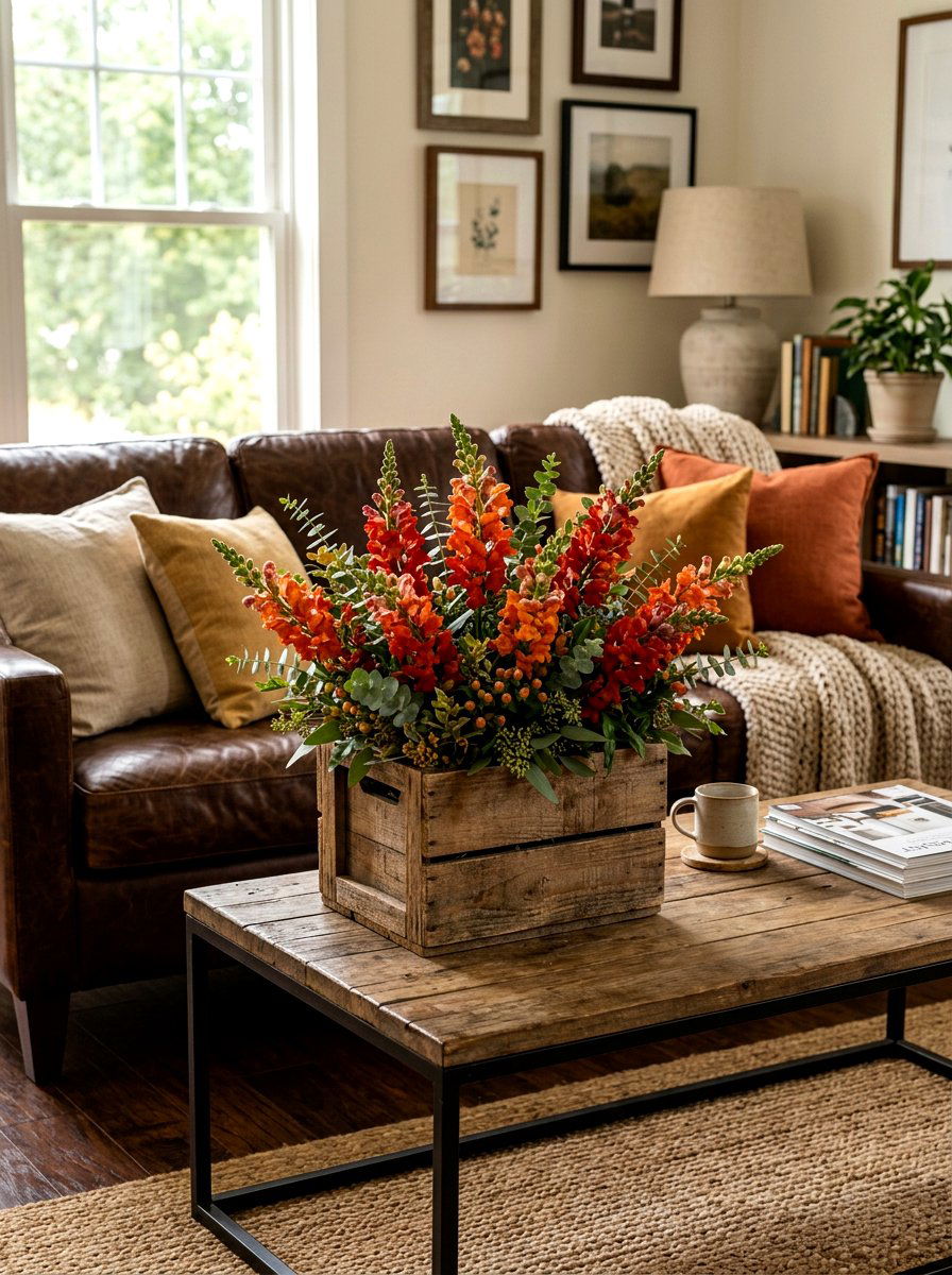 Rustic Wooden Box Snapdragon - 25 Spring Snapdragon Arrangement Ideas