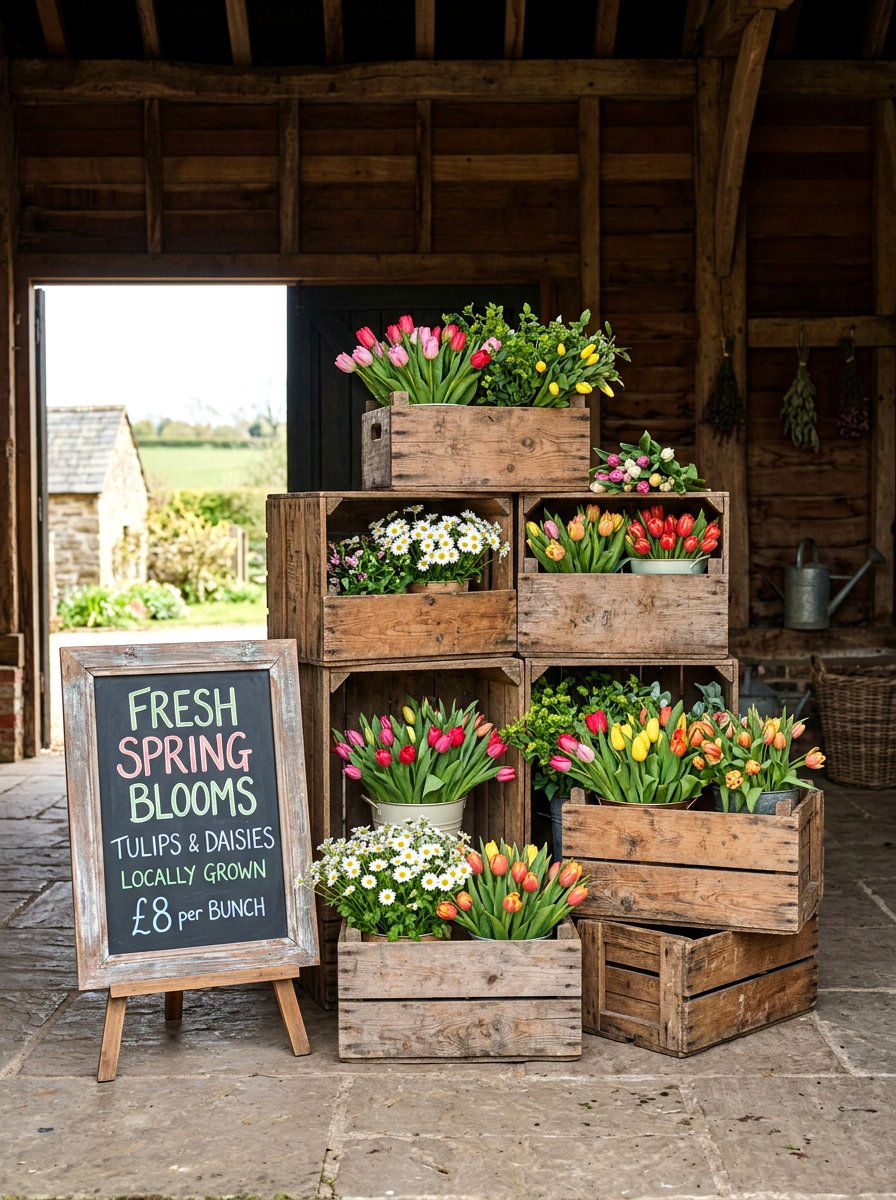 Rustic Wooden Crate - 25 Spring Barn Wedding Decor Ideas
