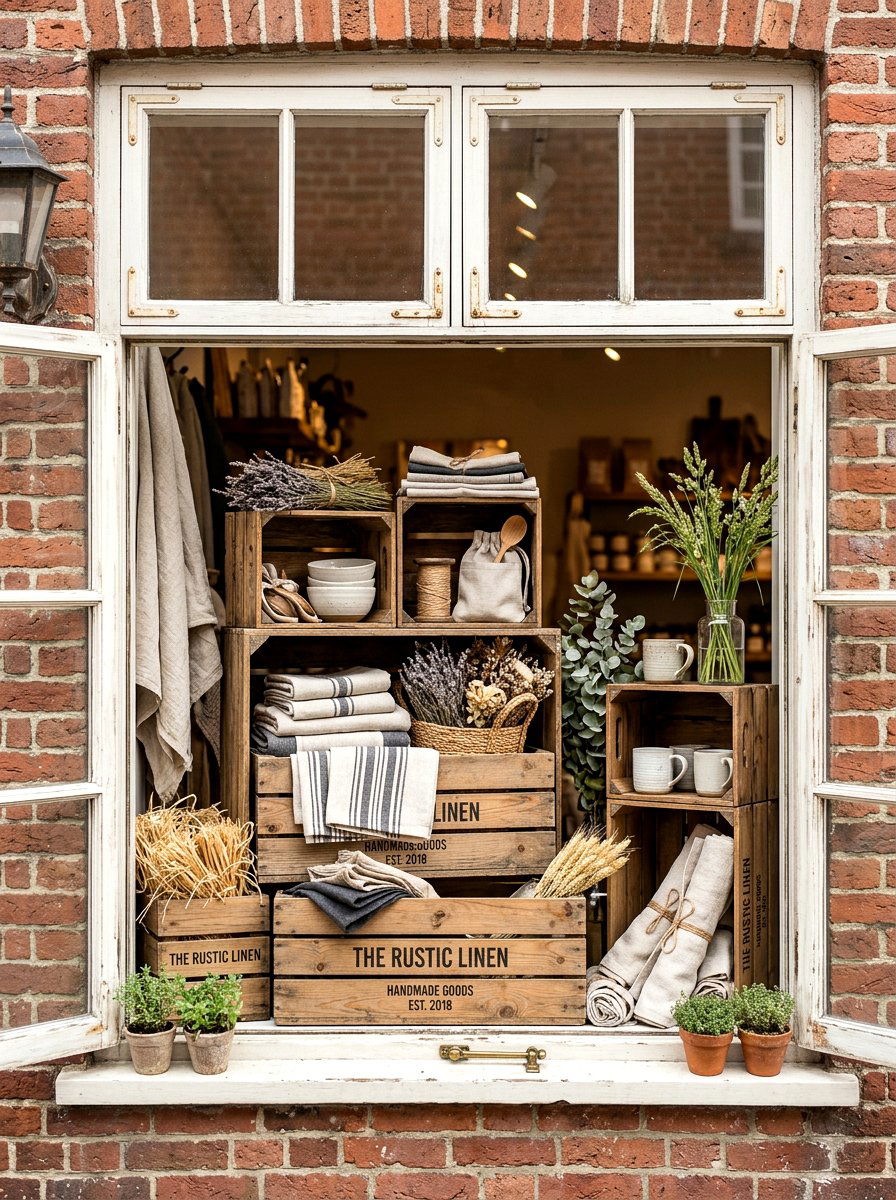 Rustic Wooden Crates - 25 Spring Shop Window Ideas