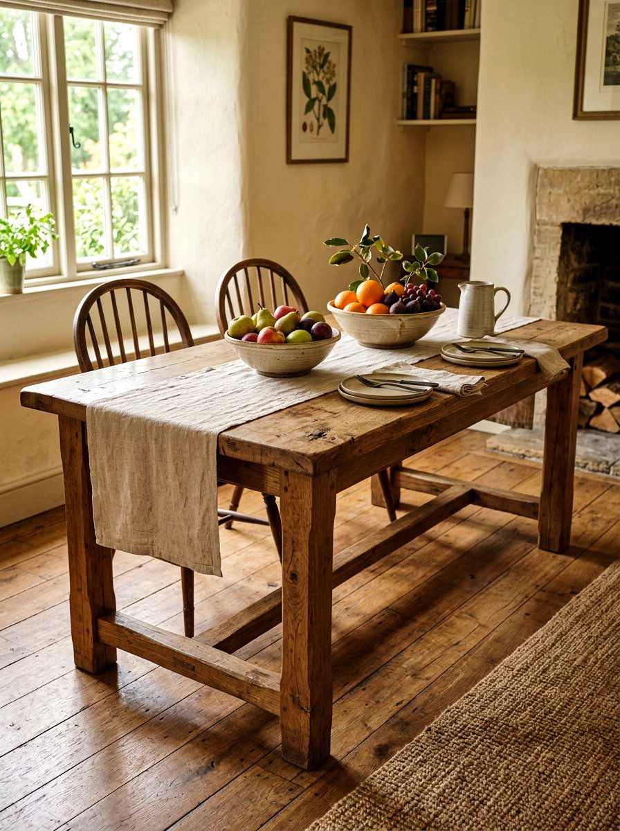 Rustic Wooden Table - 25 Spring Sunday Brunch Ideas