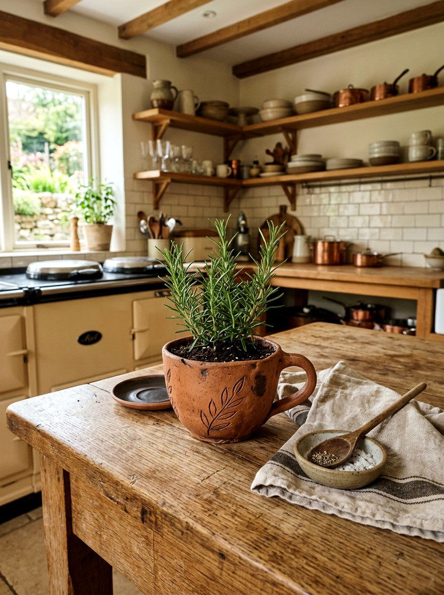 Rustic clay teacup planter - 25 Spring Teacup Planter Ideas