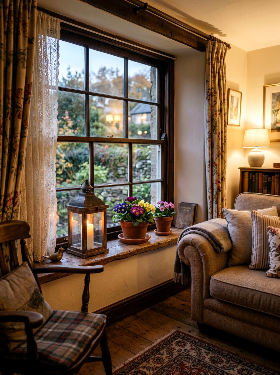 Rustic lantern - 25 Spring Window Sill Decor Ideas