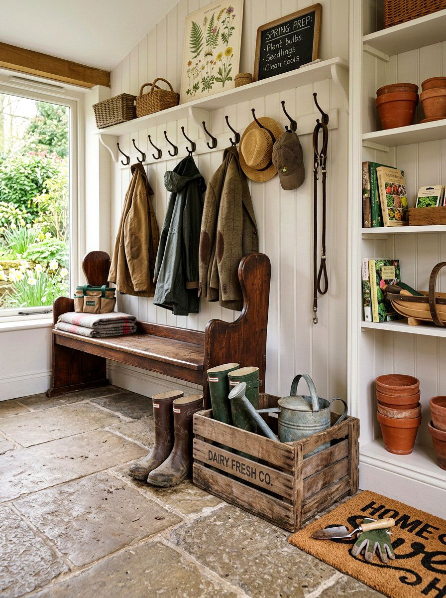 Rustic milk crate - 25 Spring Vintage Decor Ideas