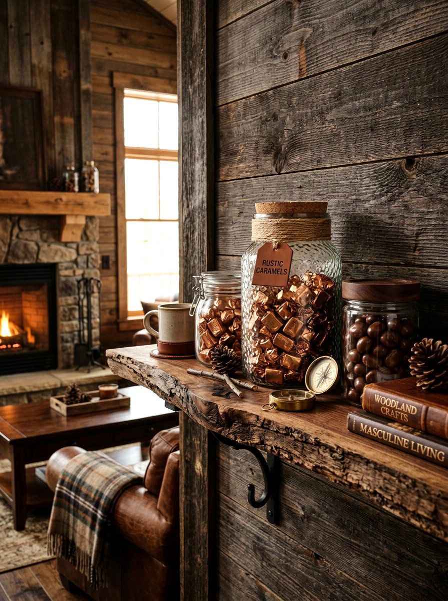 Rustic wood and candy jars - 25 Spring Candy Jar Ideas