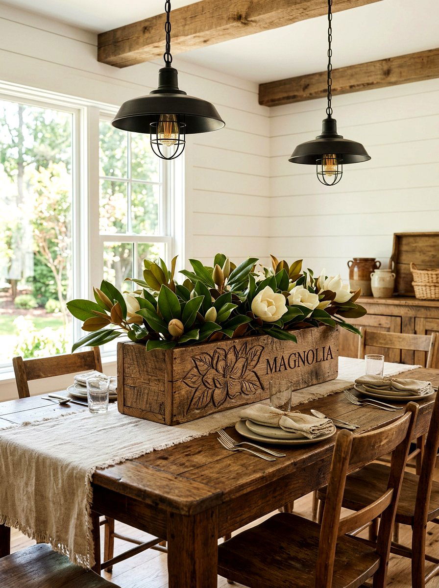 Rustic wood box magnolia - 25 Spring Magnolia Branch Ideas