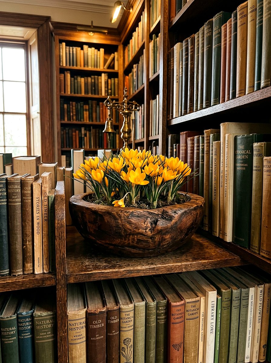 Rustic wooden crocus bowl - 25 Spring Crocus Bowl Ideas