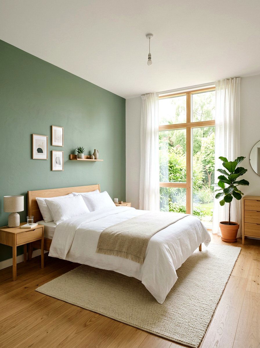 Sage Green Accent Wall - 25 Spring Sprout Decor Ideas