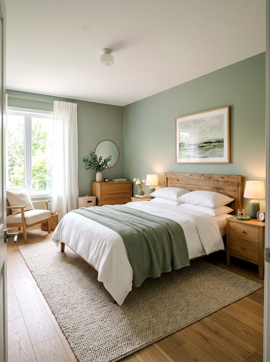 Sage Green Bedroom - 25 Spring Bedroom Nightstand Styling Ideas