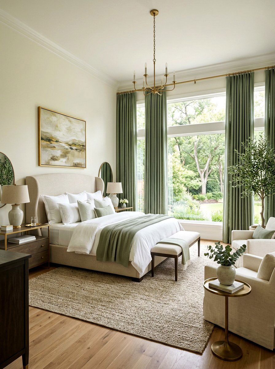 Sage Green Drapery - 25 Spring Curtain Ideas