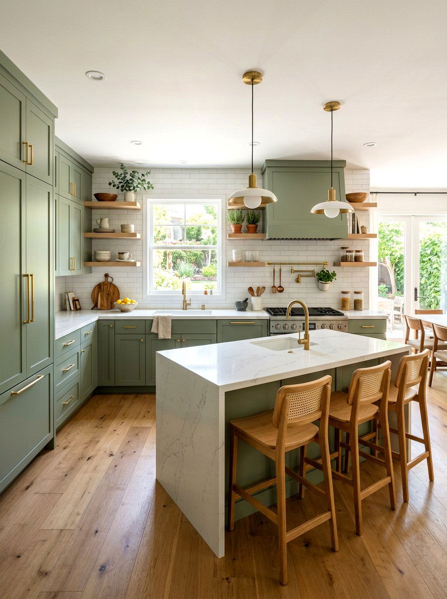 Sage Green Kitchen - 25 Spring Model Home Decor Ideas