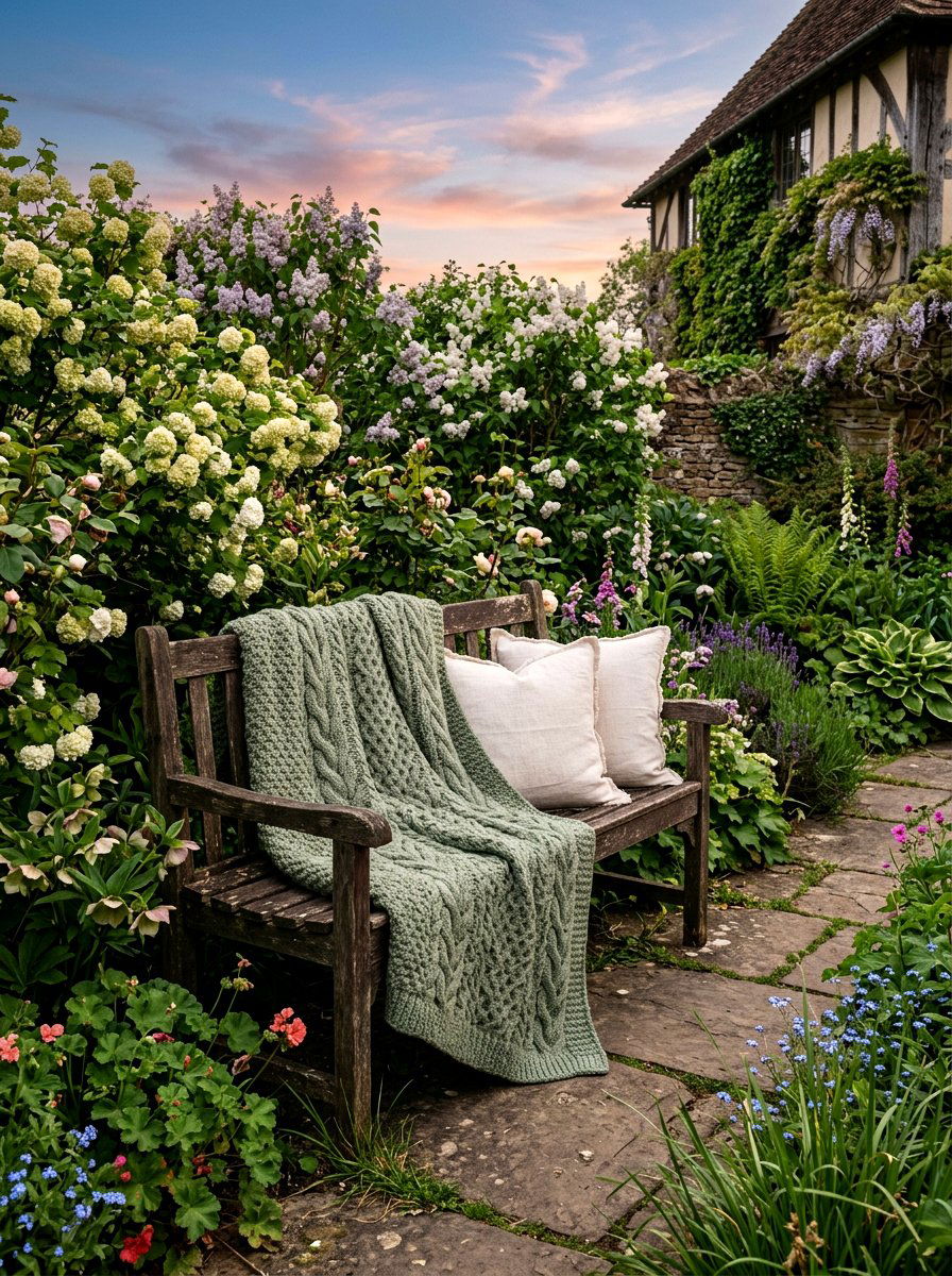 Sage Green Knit Blanket - 25 Spring Outdoor Throw Ideas