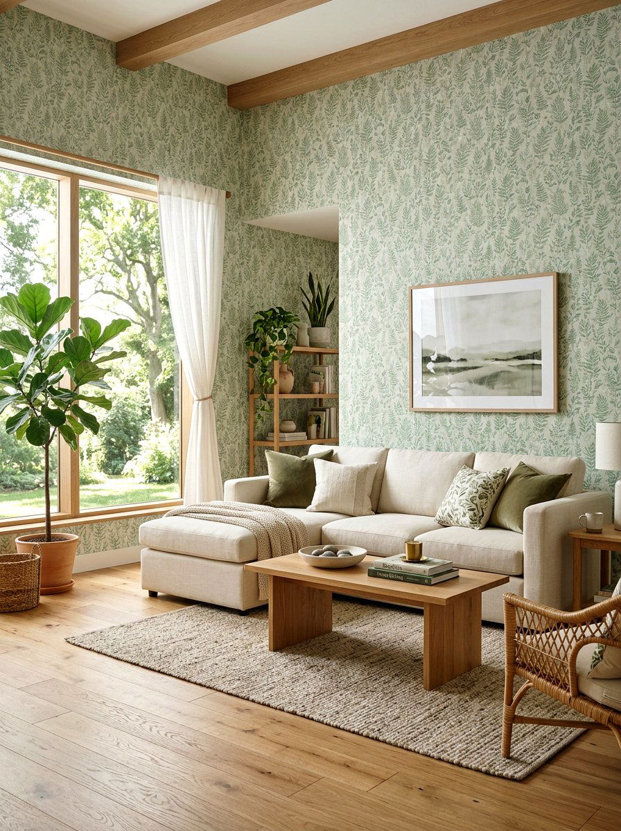 Sage Green Leaf Wallpaper - 25 Spring Botanical Wallpaper Ideas