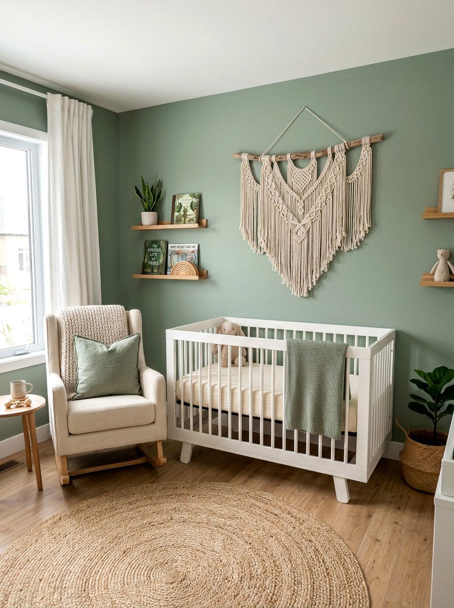 Sage Green Nursery - 25 Spring Nursery Decor Ideas