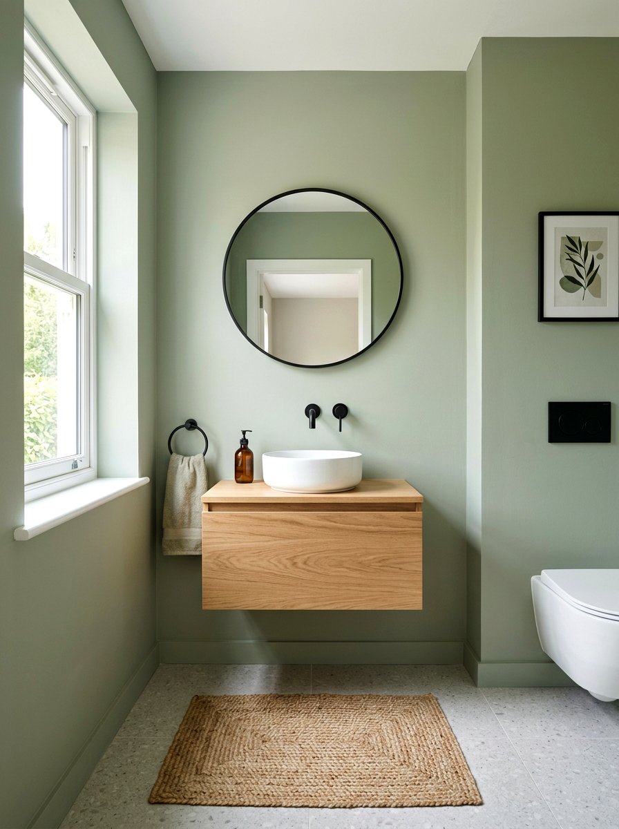 Sage Green Powder Room - 25 Spring Powder Room Decor Ideas