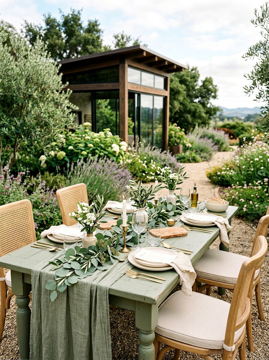 Sage Green Table - 25 Spring Gazebo Table Decor Ideas