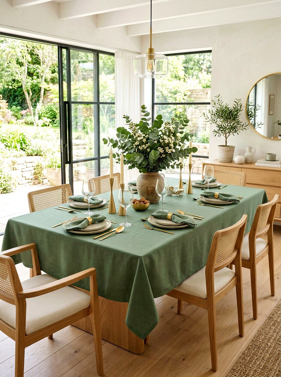 Sage Green Tablecloth - 25 Spring Tablecloth Ideas