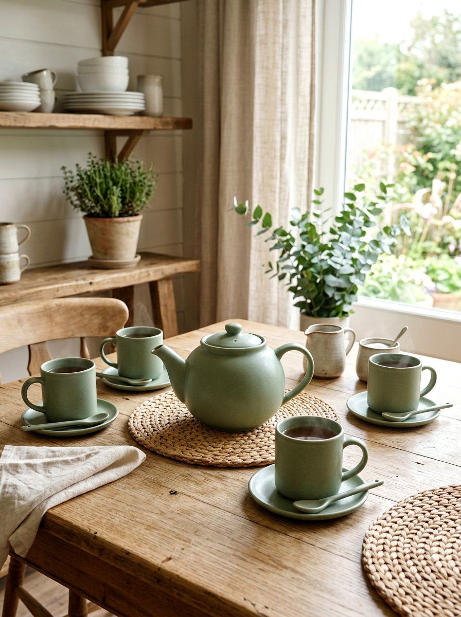 Sage Green Tea Set - 25 Spring Tea Set Ideas