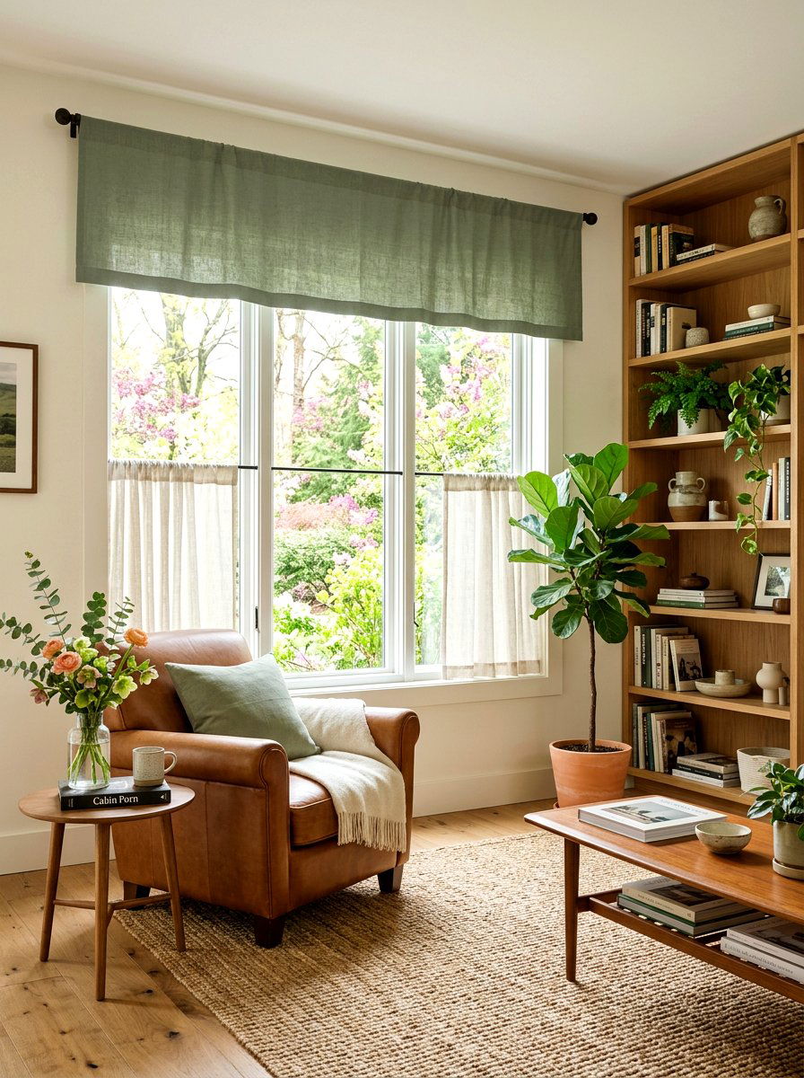 Sage Green Valance - 25 Spring Valance Ideas