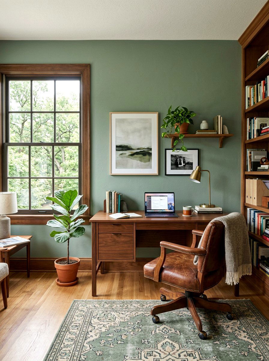 Sage Green Wall - 25 Spring Tuscan Decor Ideas