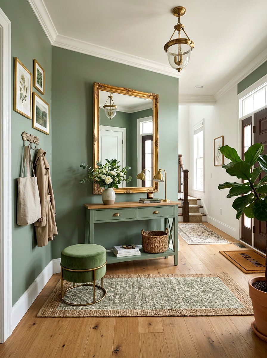 Sage green entryway - 25 Spring Sage Green Decor Ideas