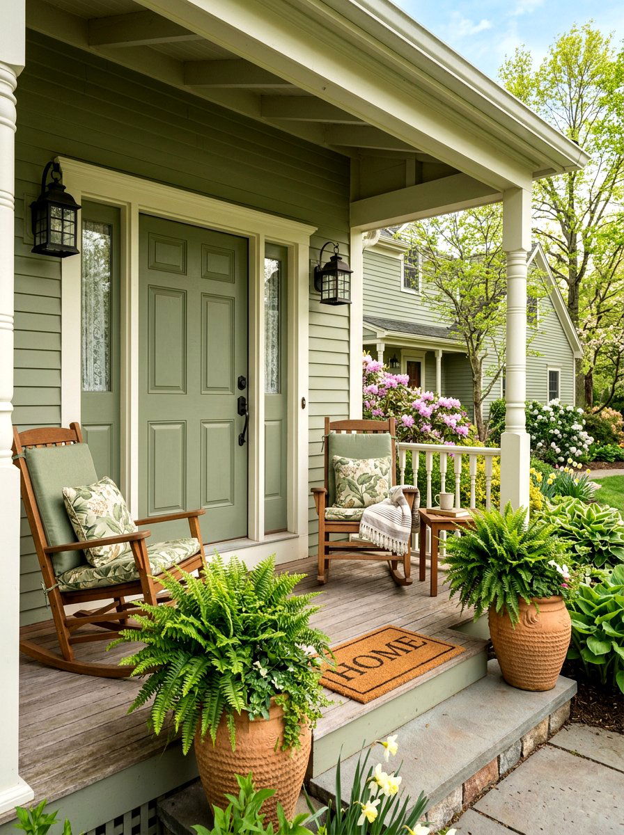 Sage green front porch - 25 Spring Sage Green Decor Ideas