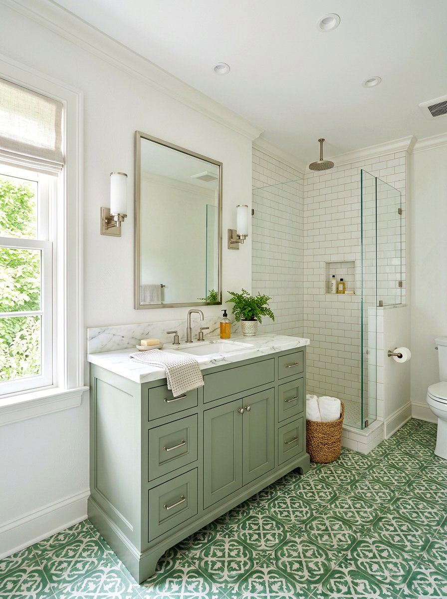 Sage green guest bathroom - 25 Spring Sage Green Decor Ideas