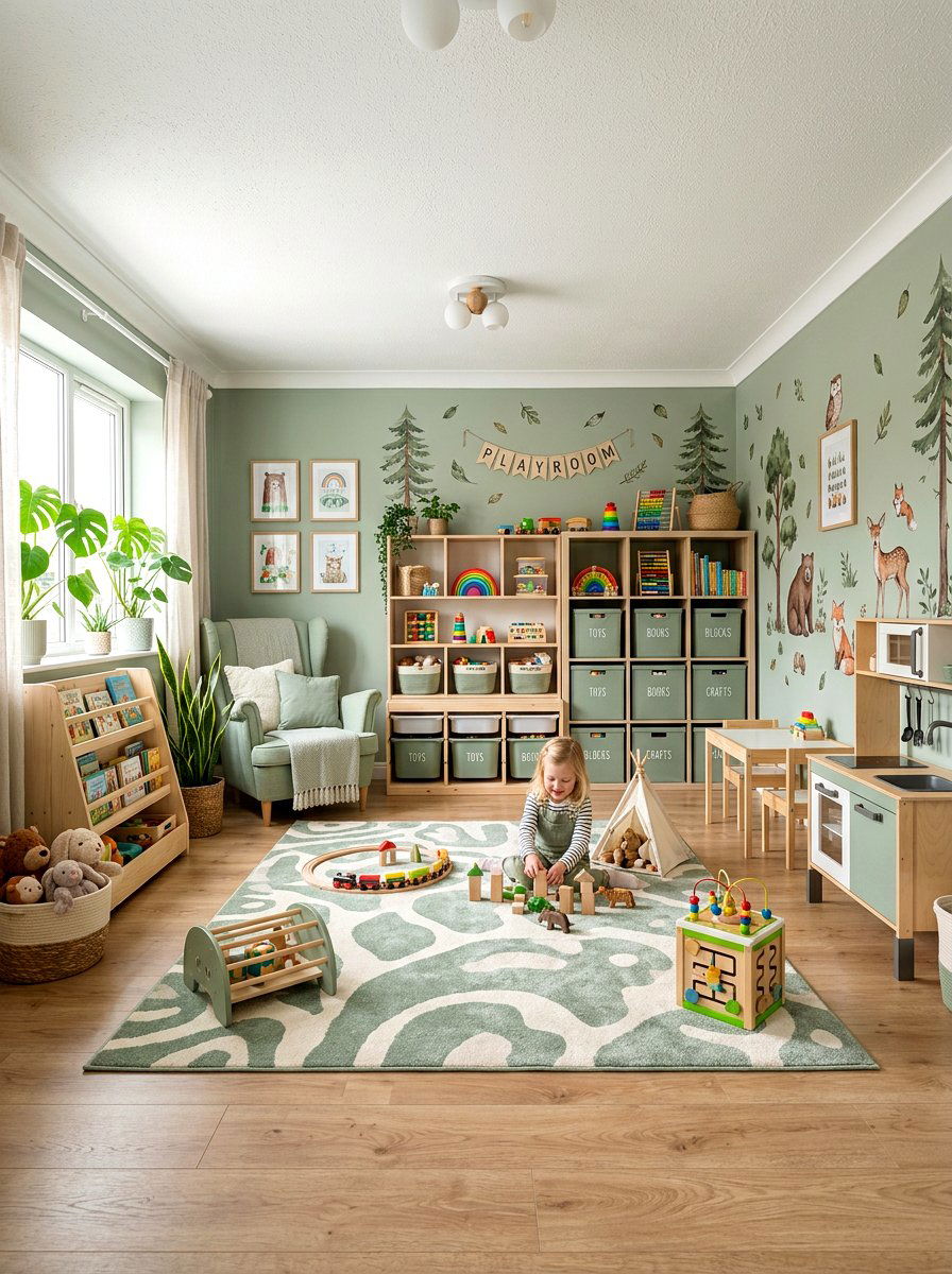 Sage green kids playroom - 25 Spring Sage Green Decor Ideas