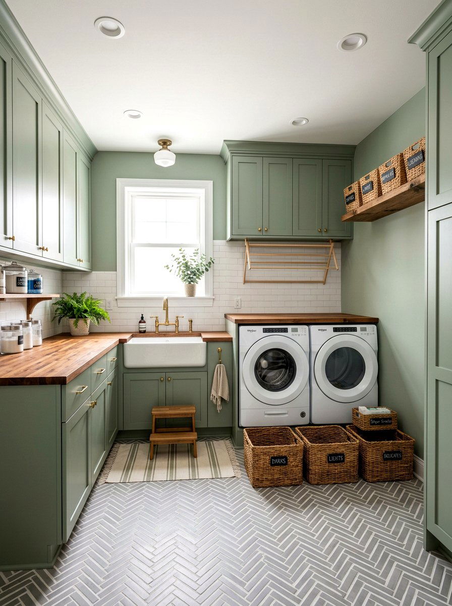 Sage green laundry room - 25 Spring Sage Green Decor Ideas