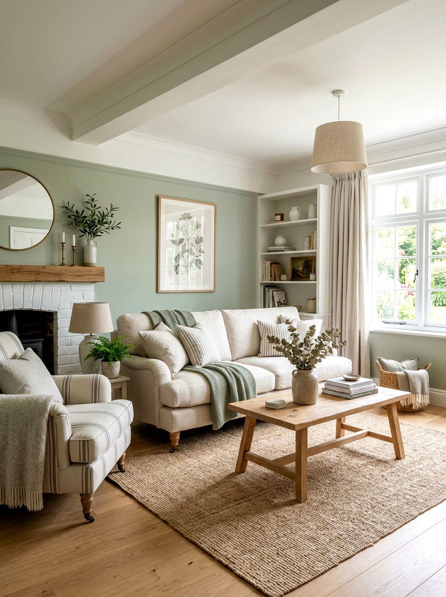 Sage green living room - 25 Spring Pastel Color Palette Ideas