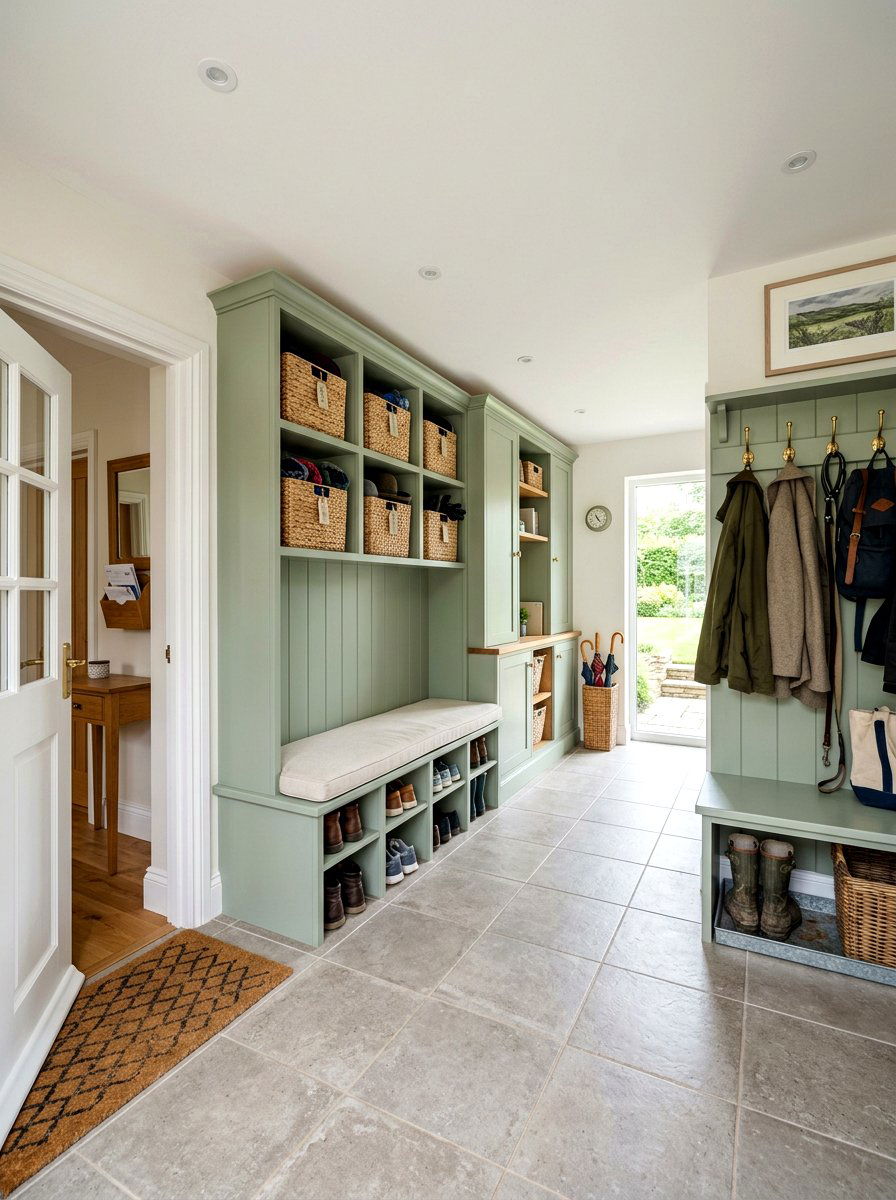 Sage green mudroom - 25 Spring Sage Green Decor Ideas