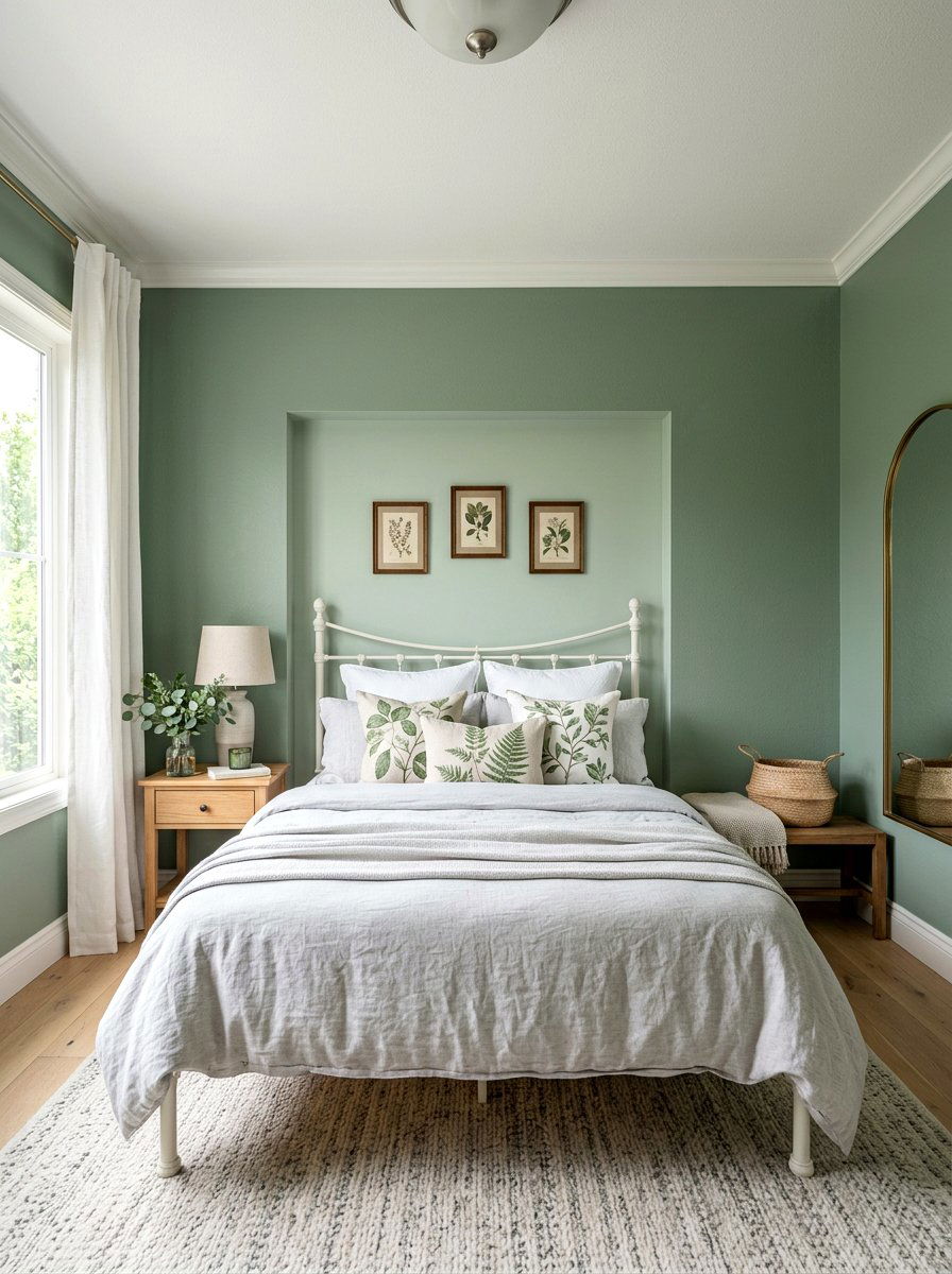Sage green wall - 25 Spring Bedroom Wall Decor Ideas